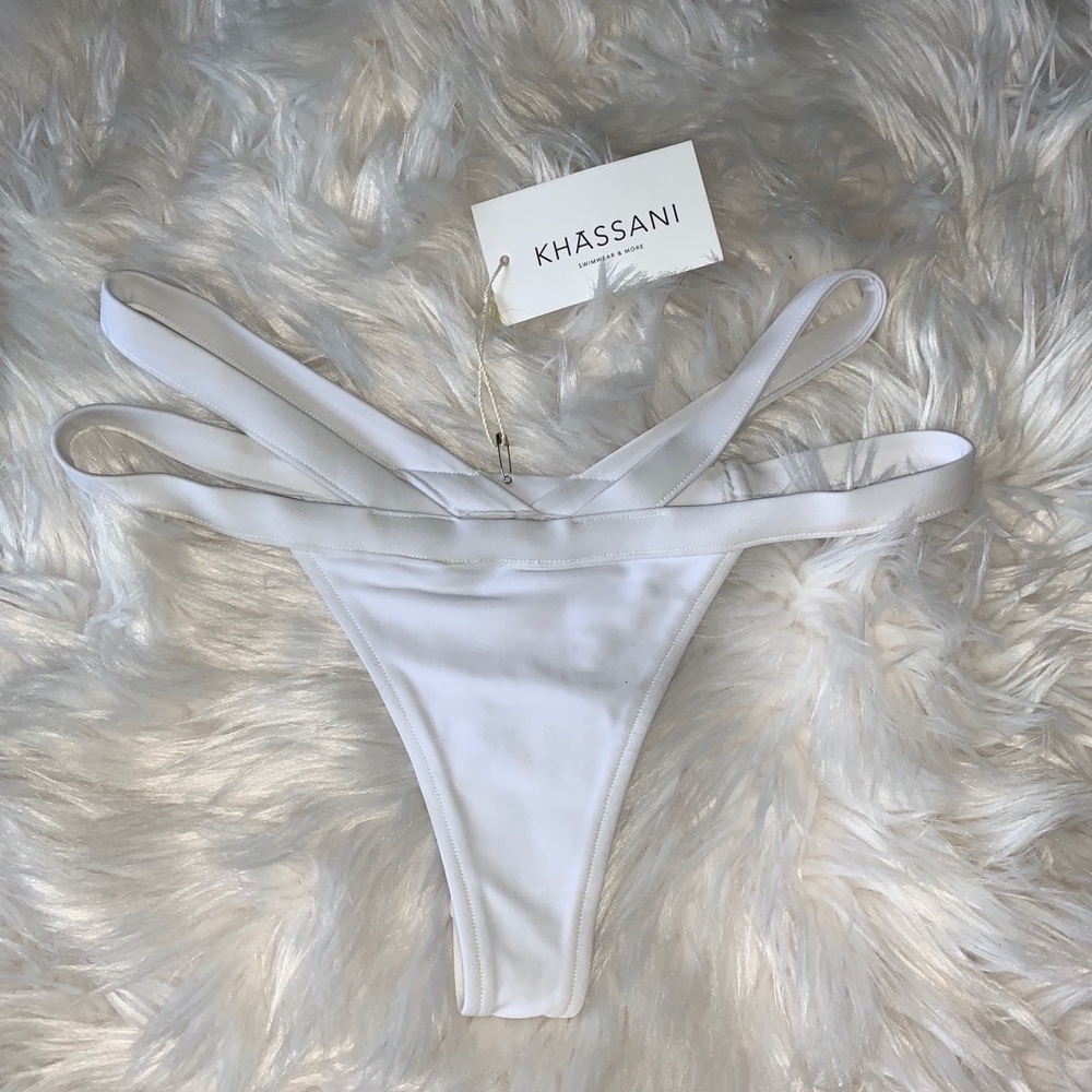 White thong bikini bottoms